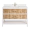 James Martin Vanities 48'' Sgl Vanity, Light Mappa Burl and Polished Wht W/ Sgl Hole 3CM Wht Zeus Quartz Top & Backsplash D804-V48-LMB-1WZ - alternate 1